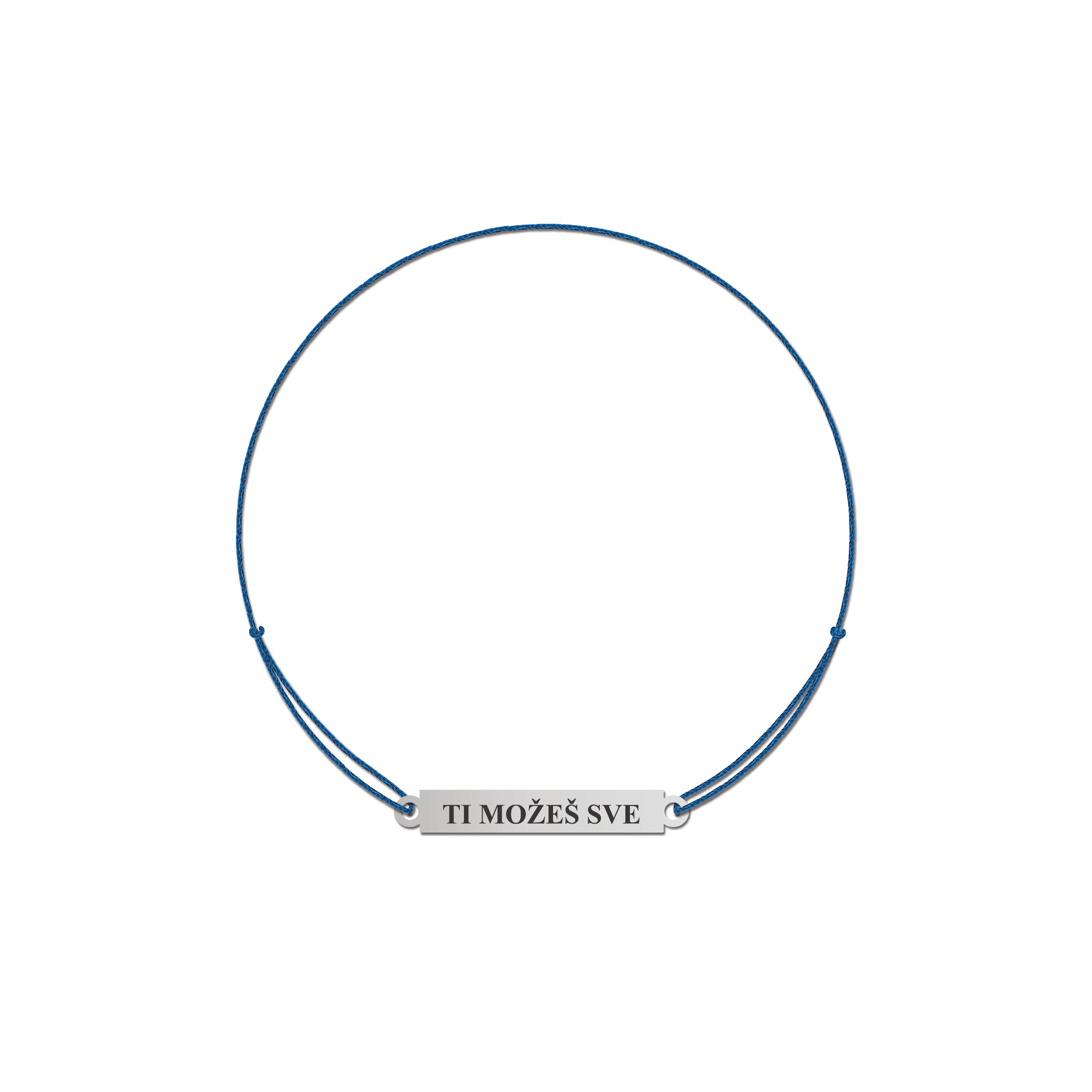 Srebrna Končić Narukvica Pločica Natpis - FE Jewelry